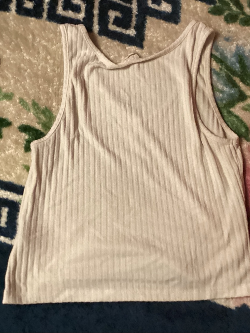 One Step Ahead Cream Ribbed Button-Front Tank - Picture 2 of 3